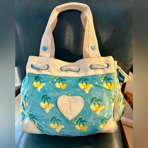 Vintage Juicy Couture Blue Cherry Bag Handbag Purse RARE